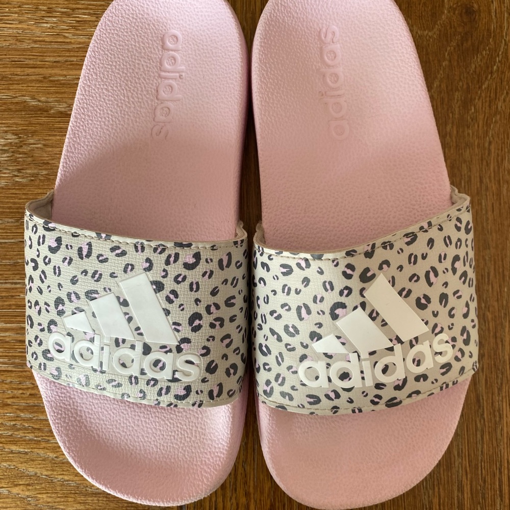 Adidas Leopard Slides Girls Sz 1
